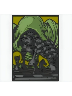 3D Картина по номерам из дерева Доктор Дум, 23x30 см