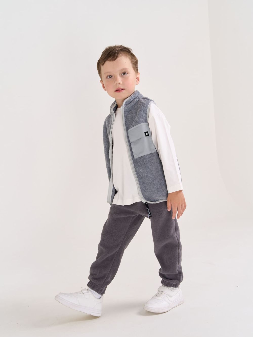 Жилет флисовый "Серый меланж"