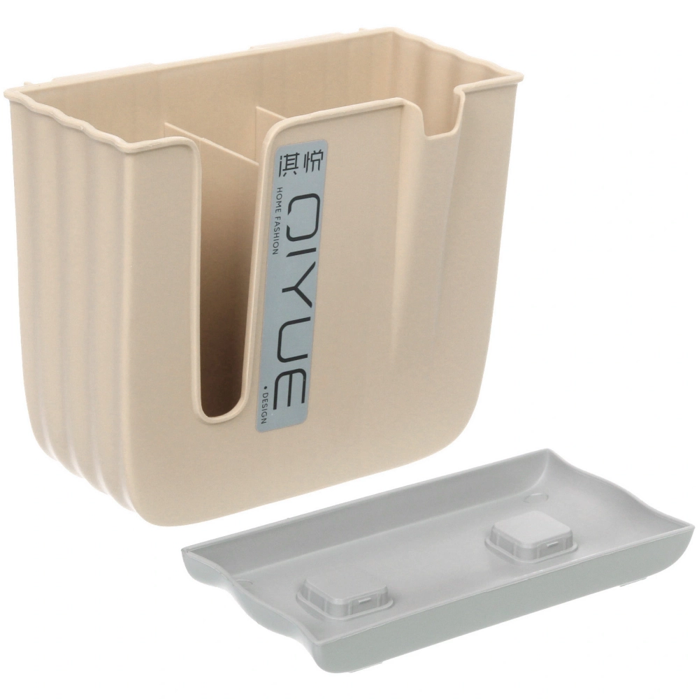 Подставка для столовых приборов «Стиль» 16*15*7,5см 3 секции с поддоном пластиковая, микс