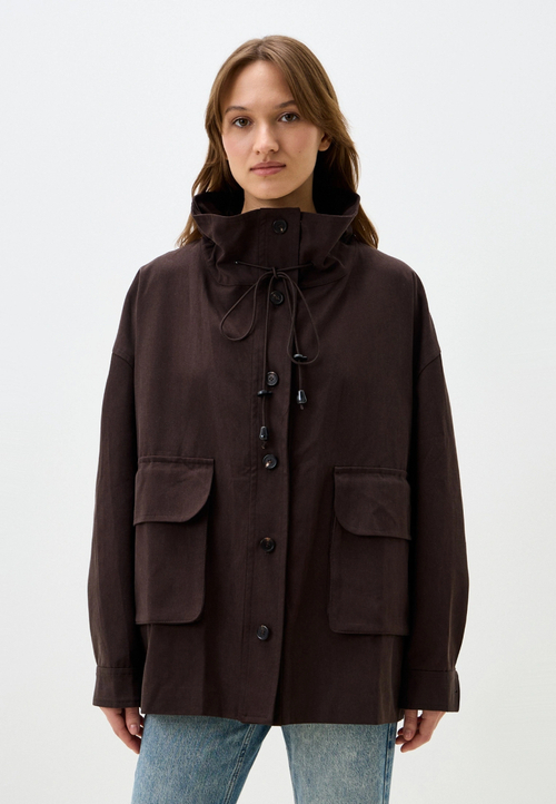 Оверсайз парка с высоким воротом