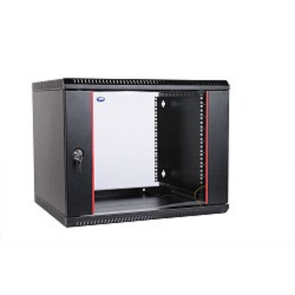 ЦМО Шкаф телекоммуникационный настенный разборный 6U (600х350) дверь стекло, цвет черный (ШРН-Э-6.350-9005) (1 коробка)
