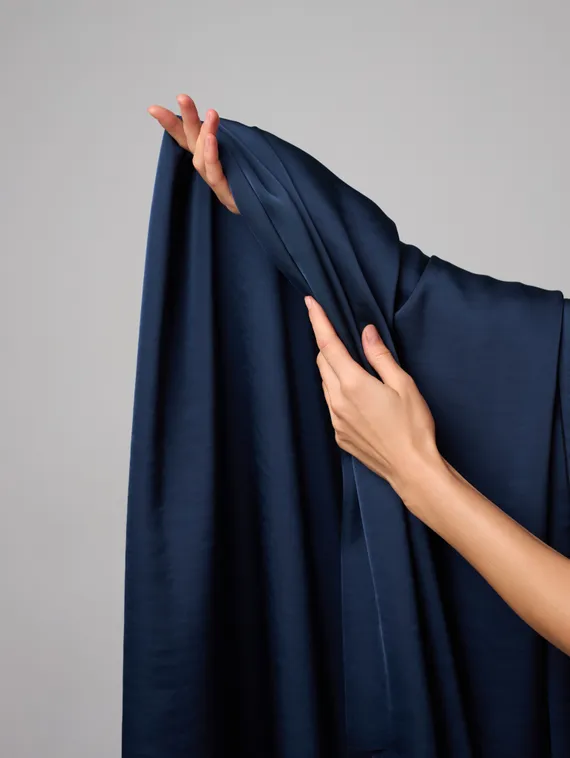 Сатин плательный двусторонний, арт. 2328, Китай, темно-синий