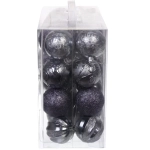 Набор ёлочных украшений «Wish» 6 см + 4 см (50 предмета), Графит