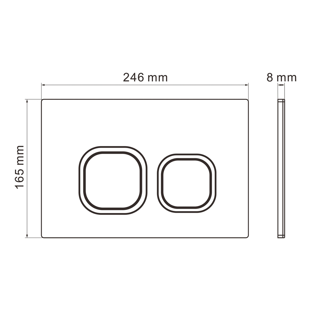 Кнопка смыва WAVE А1 универсальная БЕЛАЯ АБС квадратная