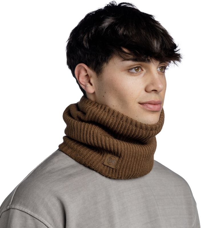 Вязаный шарф-труба с флисом Buff Knitted & Fleece Neckwarmer Rutger Brindle Brown Фото 2