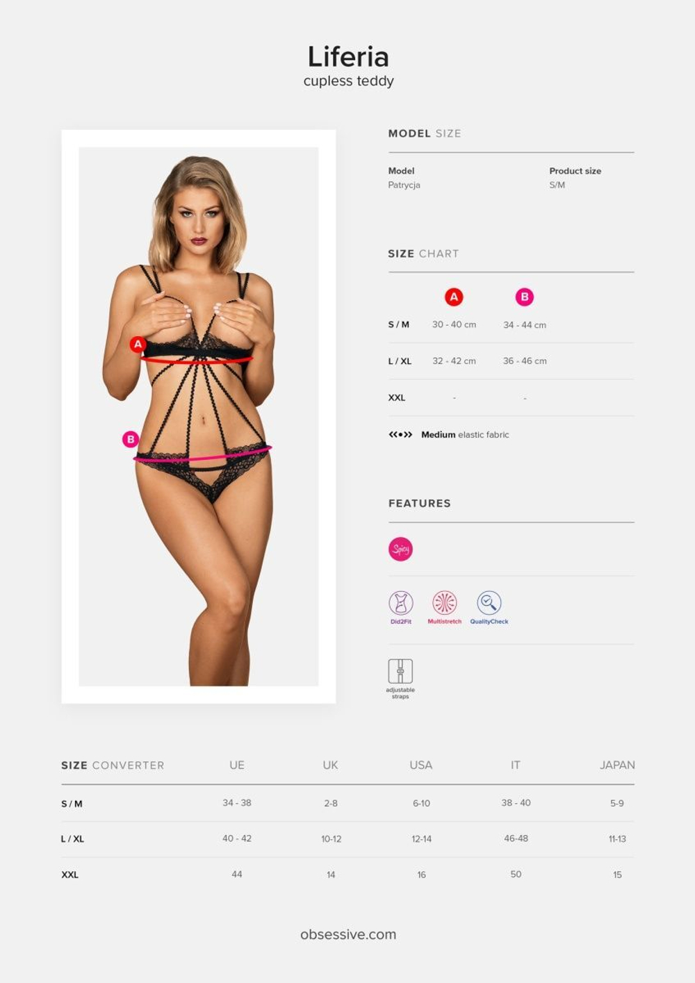 Соблазнительное боди Liferia с цветочным орнаментом