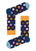 Темно-синие носки унисекс Big Dot Sock в цветной горох (Размер: 25) (Цвет: темно-синий)