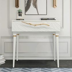 Консоль Арт Колор leaves Классик Голд Белый опал