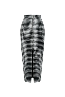 Юбка-карандаш миди черно-белая