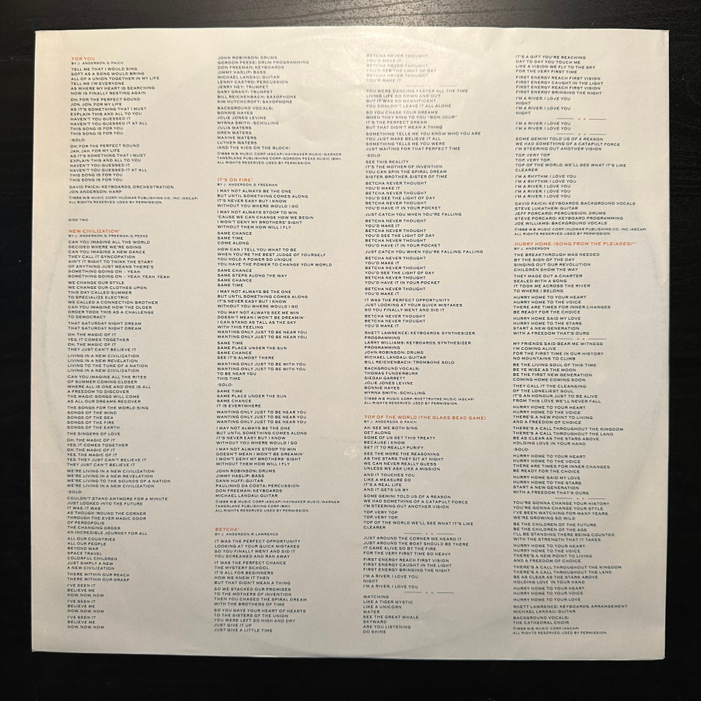 Jon Anderson - In The City Of Angels (Голландия 1988г.)