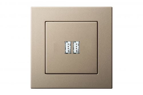 Розетка USB Двойная для Зарядки УМНАЯ 5V(3,4А) Шампань LIREGUS EPSILON