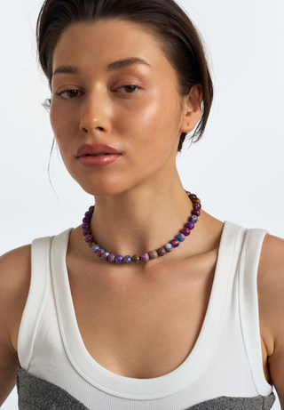 Колье Violetta из бусин камня