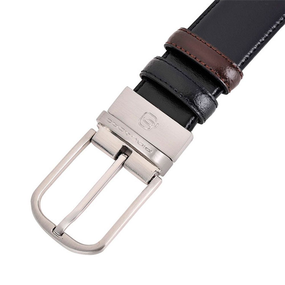 Ремень Piquadro C11 двусторонний черно-коричневый из кожи (CU3049C11/NM) 4