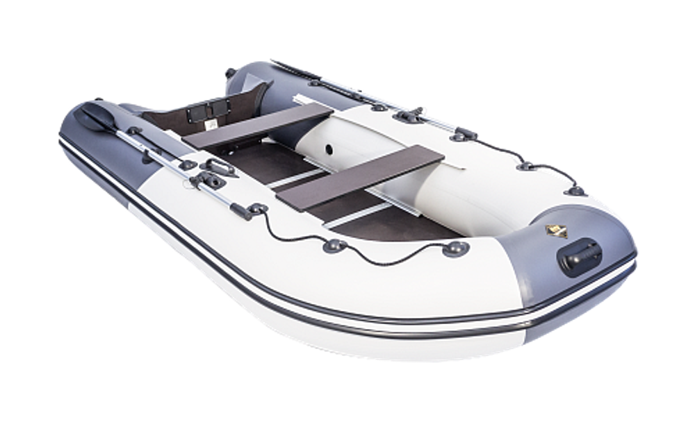 Лодка ПВХ Ривьера Компакт 3400 СК "Комби" светло-серый/графит
