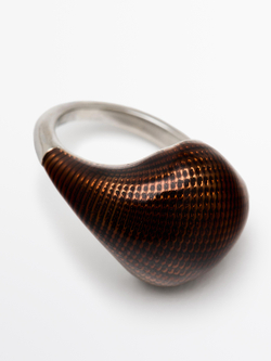 Massimo Dutti Набор рельефных колец с эмалью, серебряный