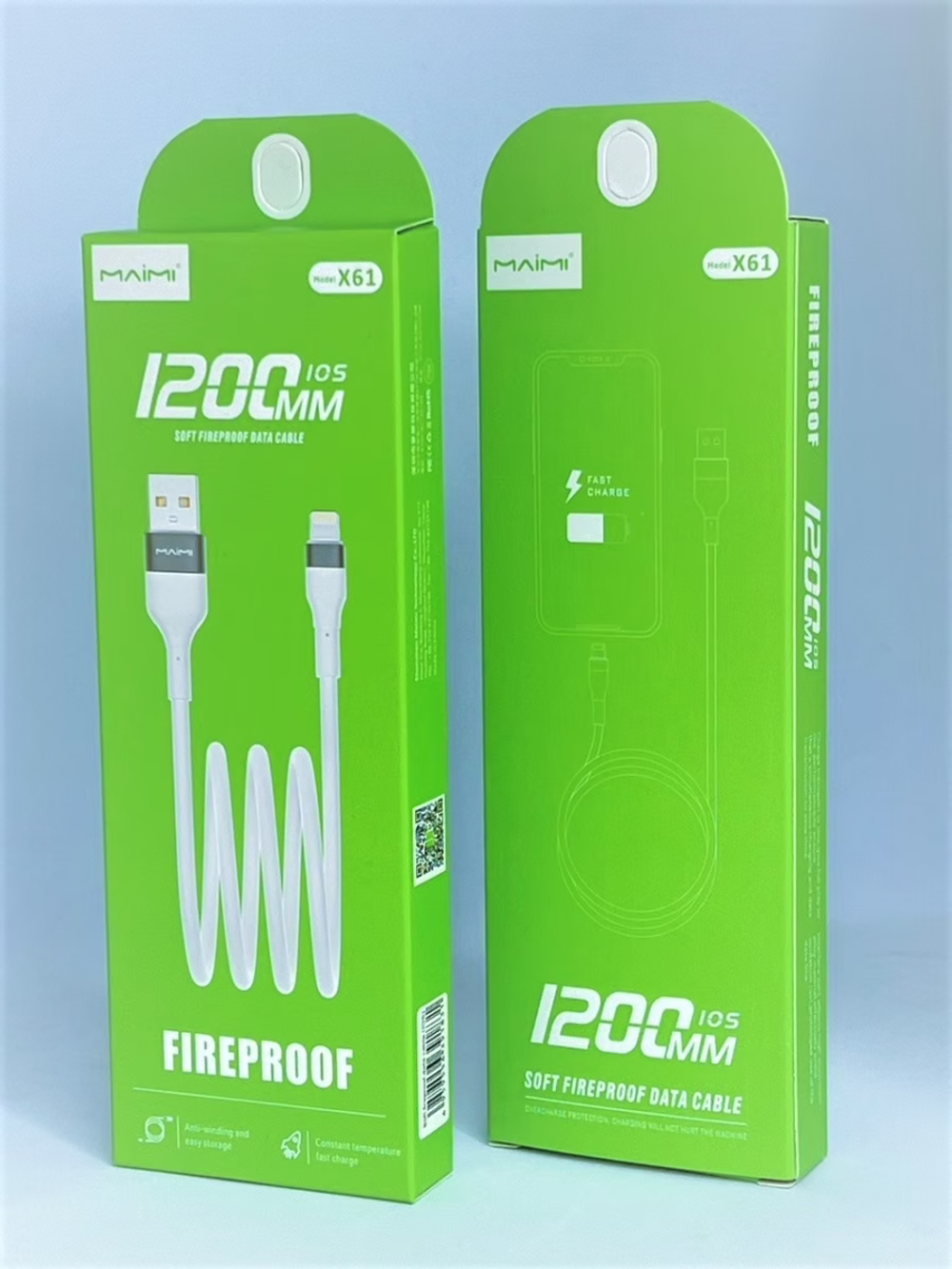 Кабель USB - Lightning MAIMI X61 Silicone (белый) 1,2м