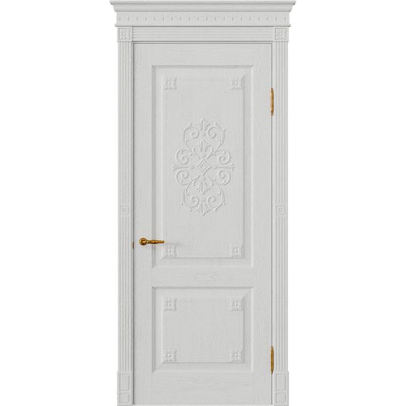 Межкомнатная дверь массив дуба Viporte Флоренция Декор бьянко глухая