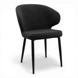 Стул "Нант" (арт. 355), велюр Бренди В50 черный, ножка круглая черная