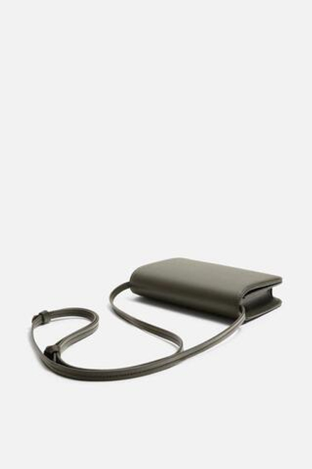 ZARA ОДНОТОННАЯ СУМКА ЧЕРЕЗ ПЛЕЧО, ЗЕЛЕНЫЙ