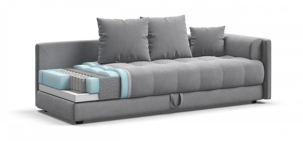 Тахта Босс Велюр Монолит сталь