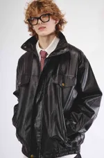 Куртка БИЧ Кожанка Винтажная черная