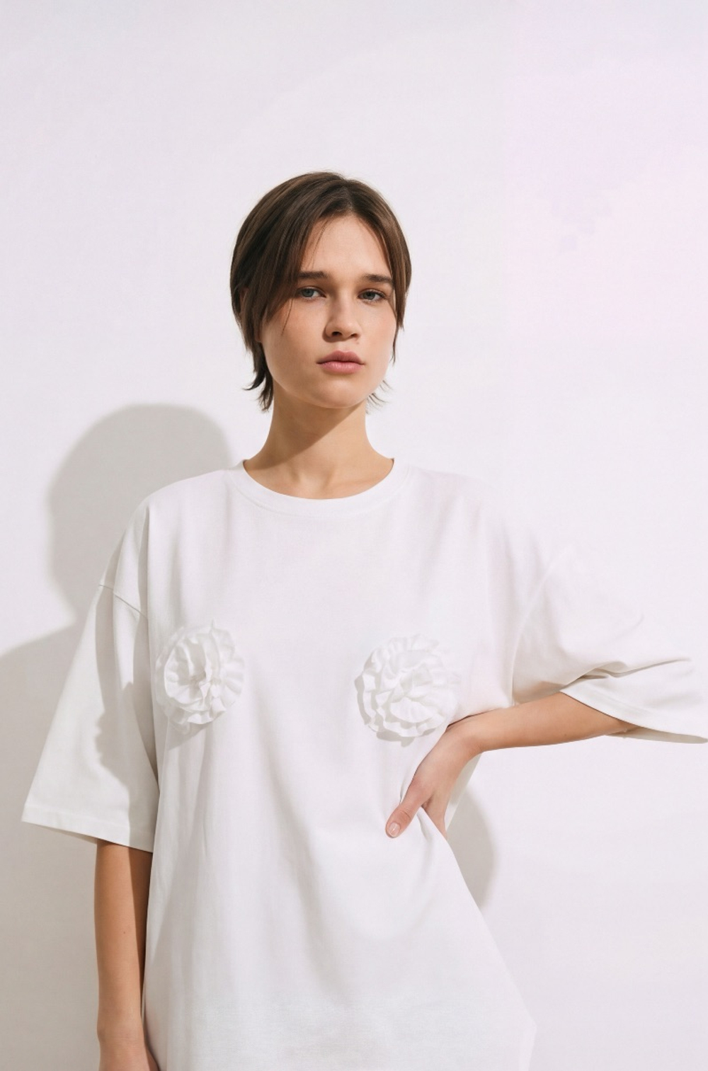 Футболка ассиметрия, пломбир