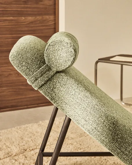 Кушетка Osla из зеленого шенилла с ножками из матовой нержавеющей стали, 175 см