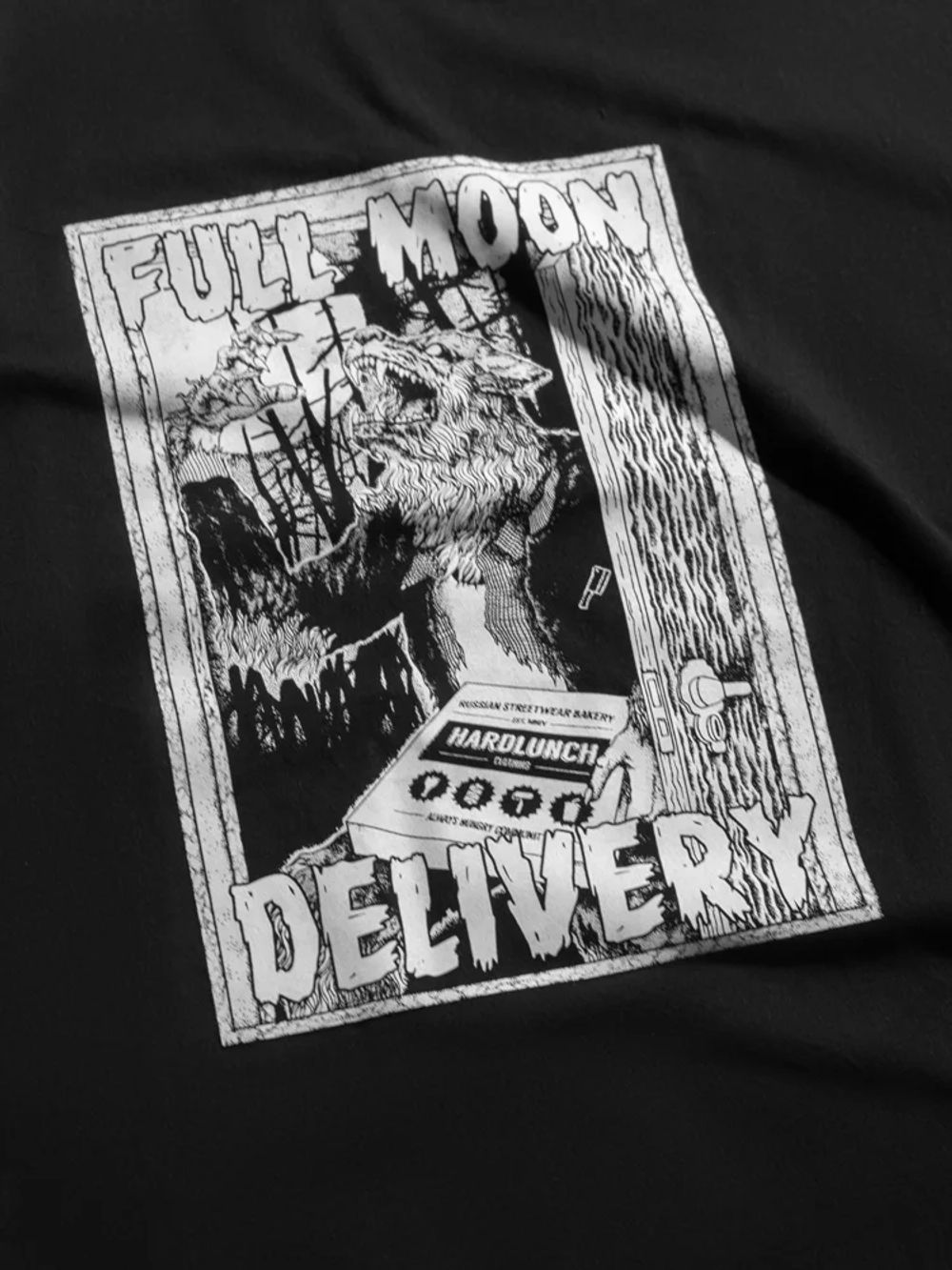 Футболка Hardlunch оверсайз Werewolf черная