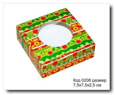 Коробочка код 0206 размер 7,5х7,5х2,5 см для мыла