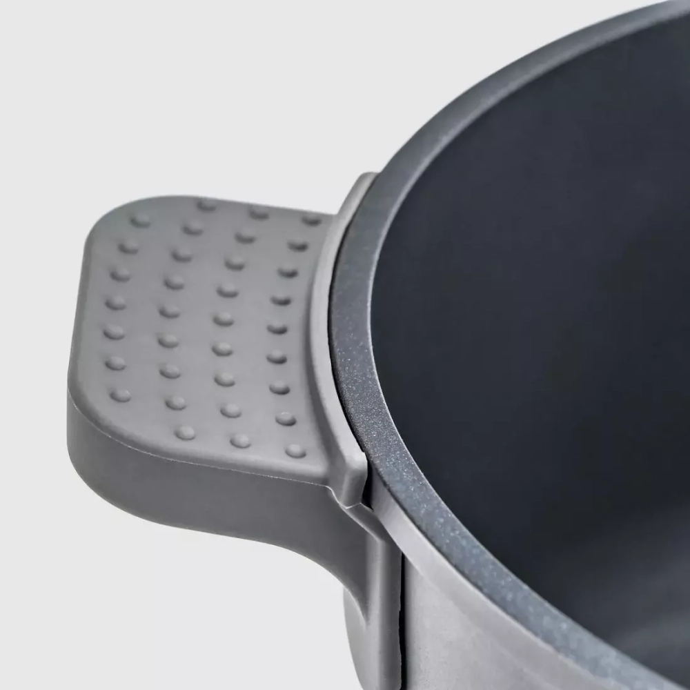 Кастрюля 4.2л 24см Kitchen Star Diamante с крышкой и силиконовыми ручками