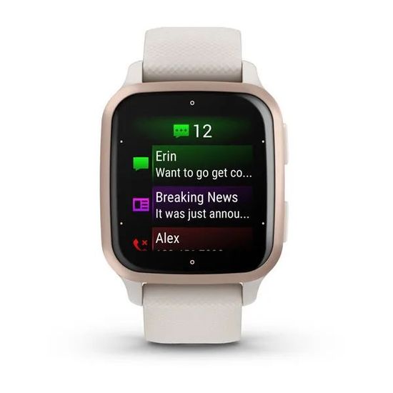 Умные часы Garmin Venu Sq 2 Music Edition цвет слоновой кости с персиково-золотым алюминиевым безелем