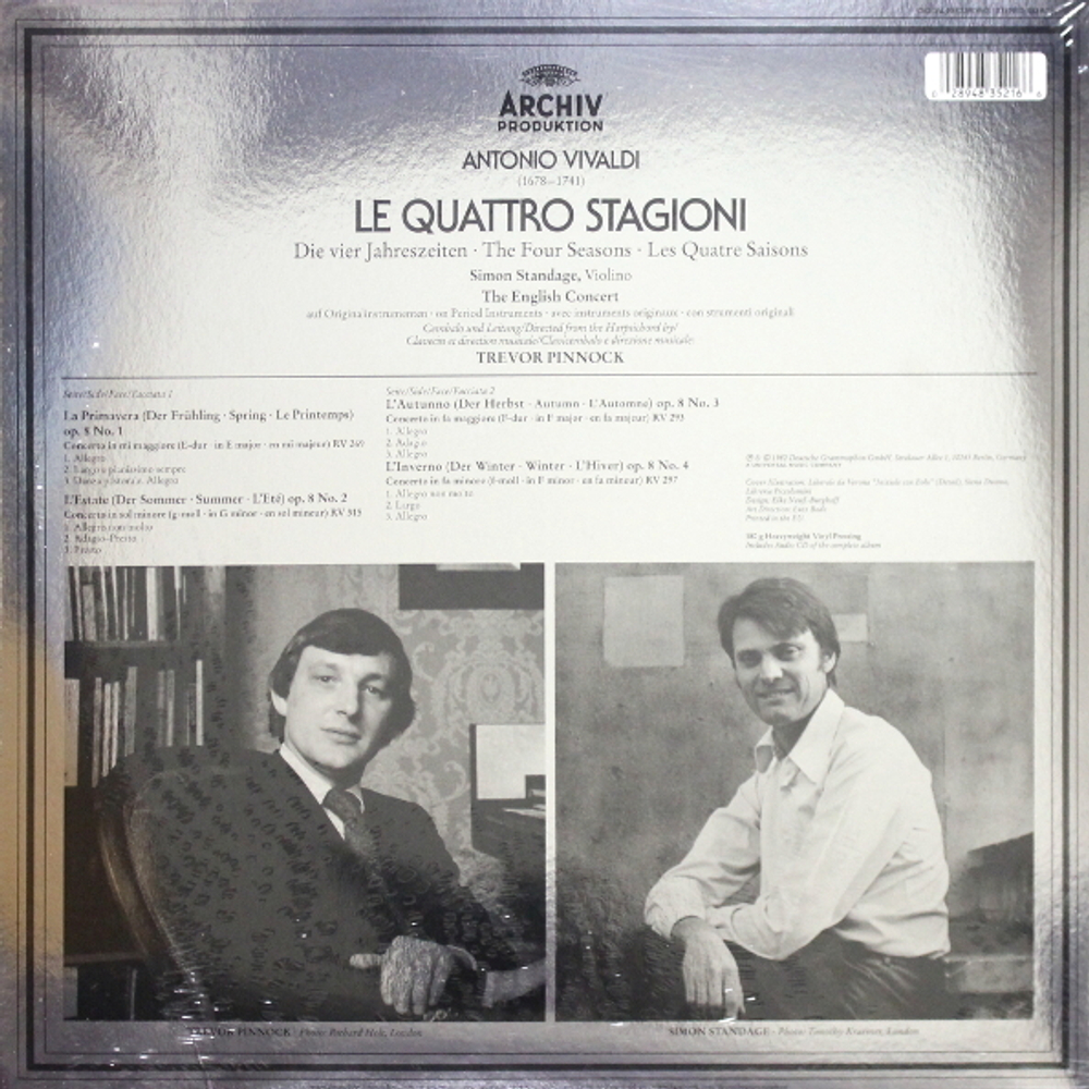 The English Concert, Simon Standage, Trevor Pinnock / Antonio Vivaldi: The Four Seasons (LP+CD)