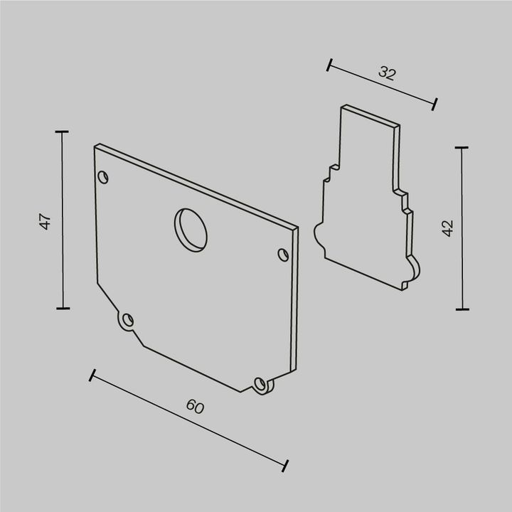 Заглушка Maytoni Technical Exility (2шт) TRA034EC-SCH-42B