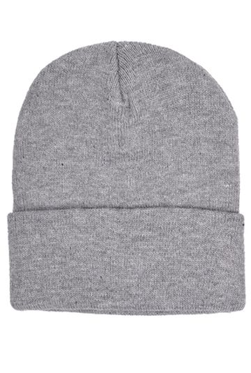 Шапка с подворотом серая