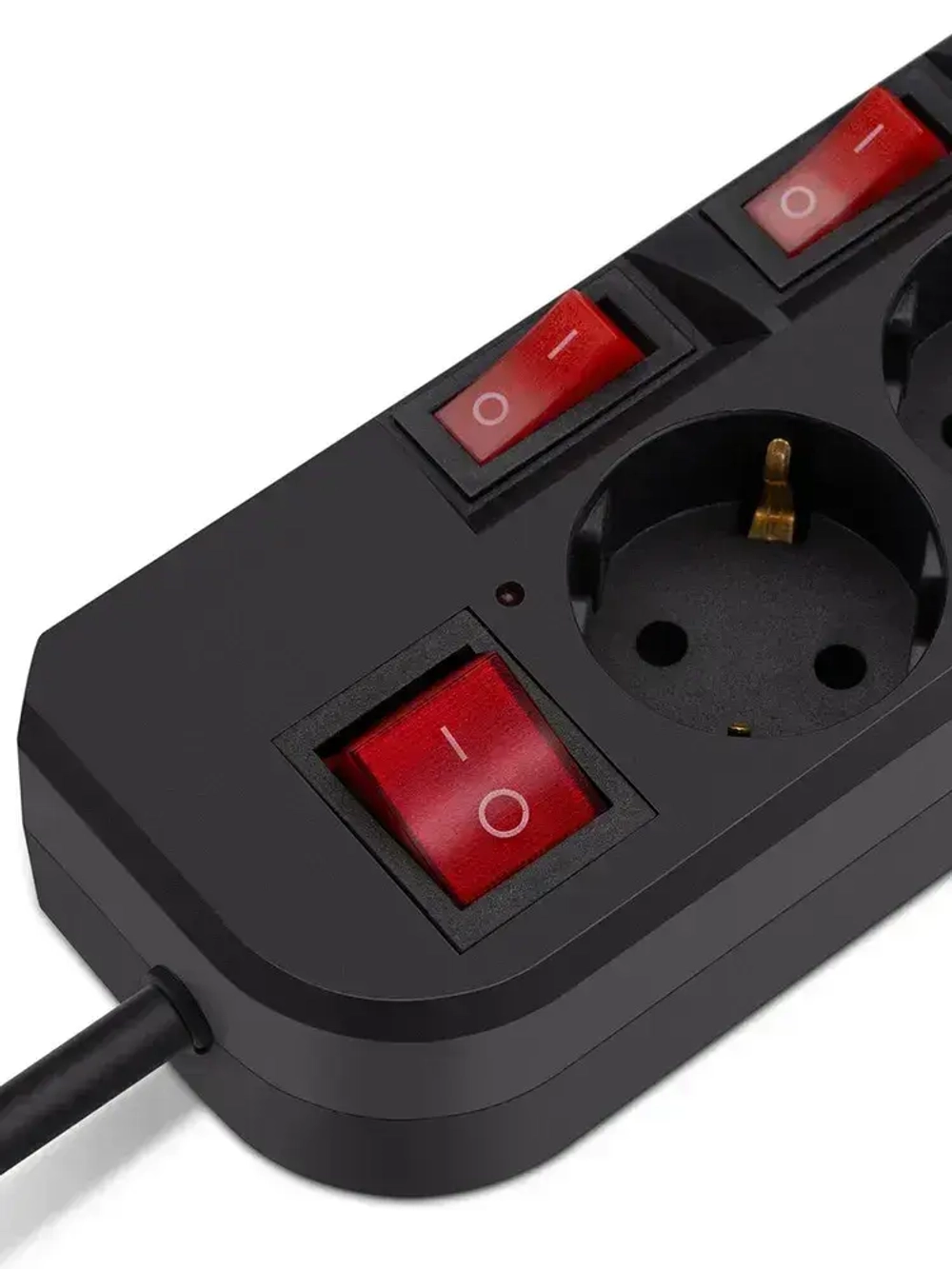 Сетевой фильтр Buro 500SH-1.8-SW-B 1.8м, 5 розеток, с выключателем, черный