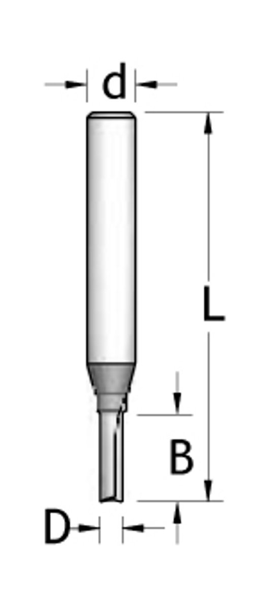 Фреза пазовая монолитный резец D2,5 B8 хвостовик 6 P210253