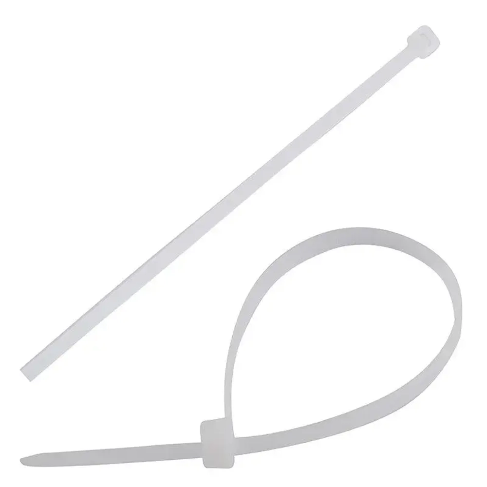 Стяжки кабельные, 100шт, 200,8мм, белый