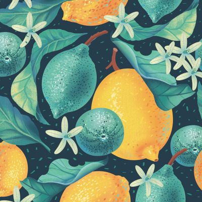 Лимонная история на темном фоне