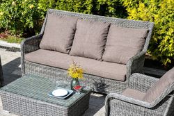 "Гляссе" диван трехместный из искусственного ротанга, цвет графит