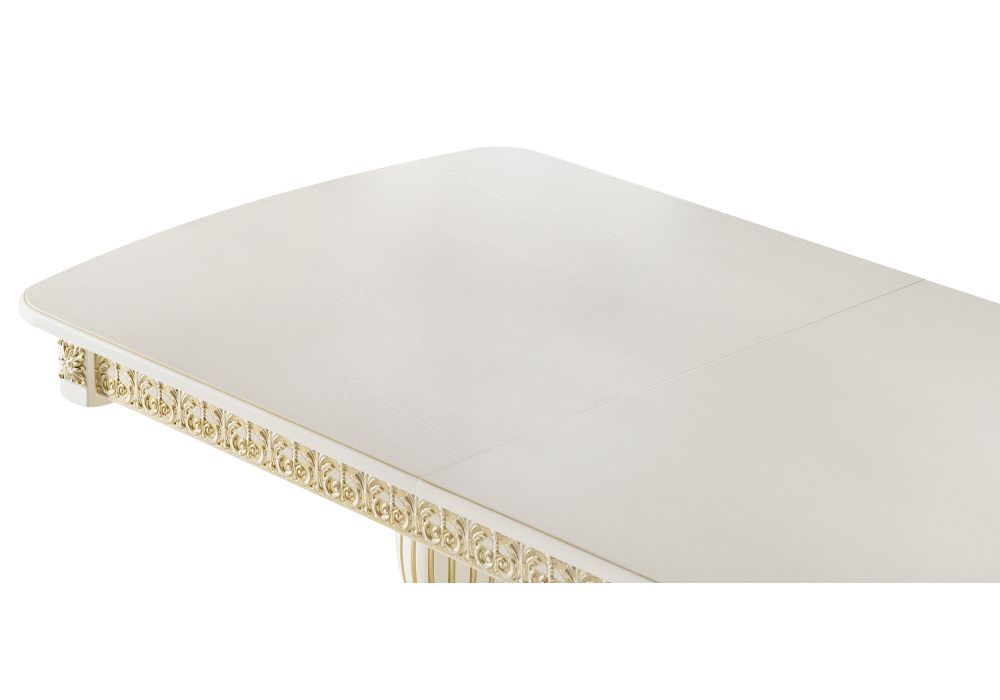 Деревянный стол Морнит 180(240)х100х76 слоновая кость / золото