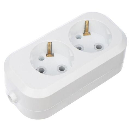 Колодка 2гн с З/К белая 10А REXANT