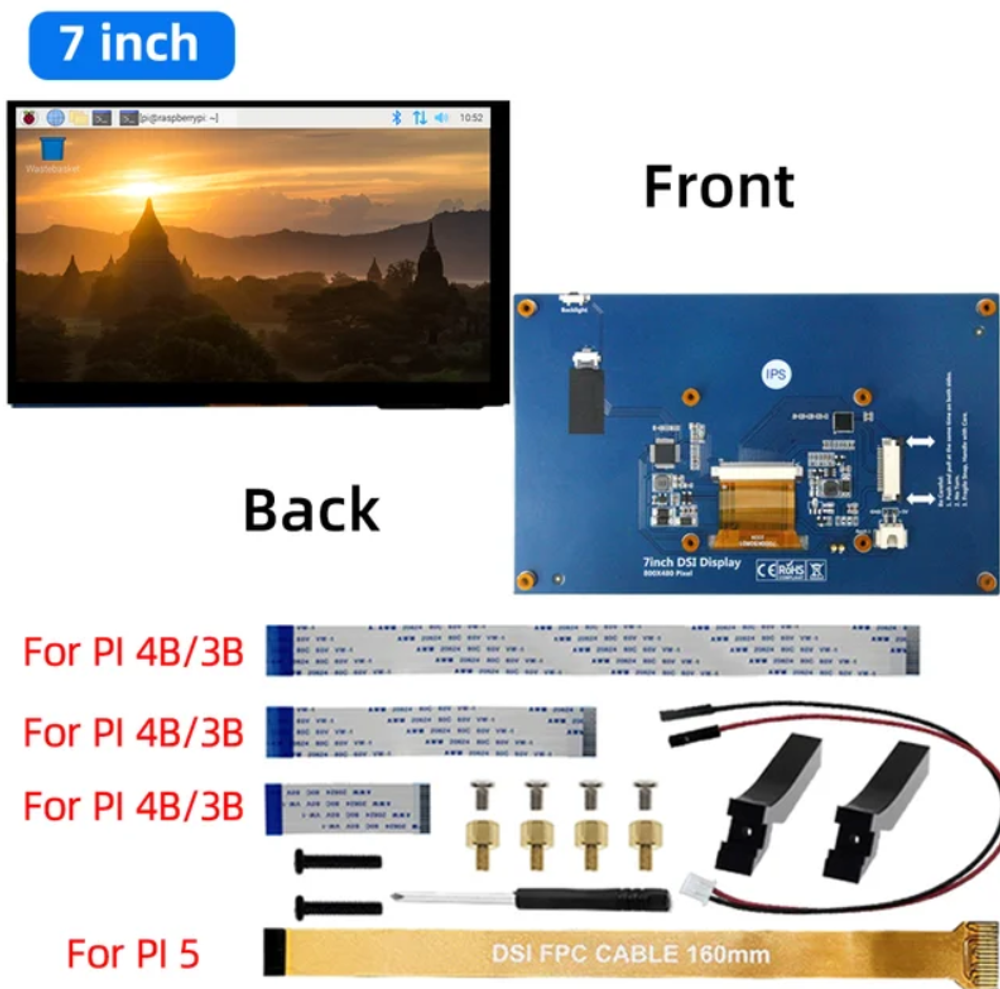 7 дюймовый cенсорный экран для Raspberry Pi 3/4/5 B