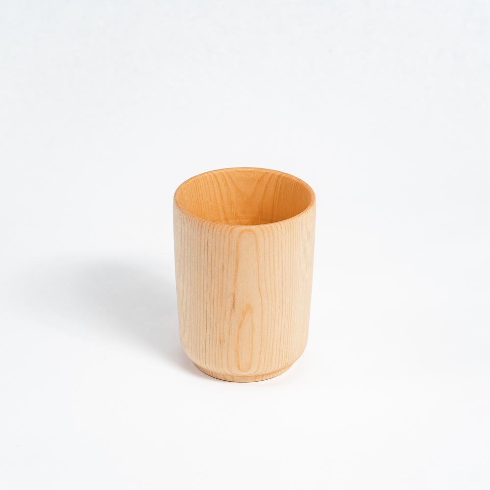 Деревянный стакан из кедра для чая, кваса и прочих напитков C45