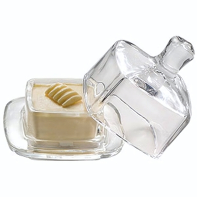 Масленка с крыш.;стекло;,H=9,L=9,B=9см;прозр. (Цвет: прозрачный)