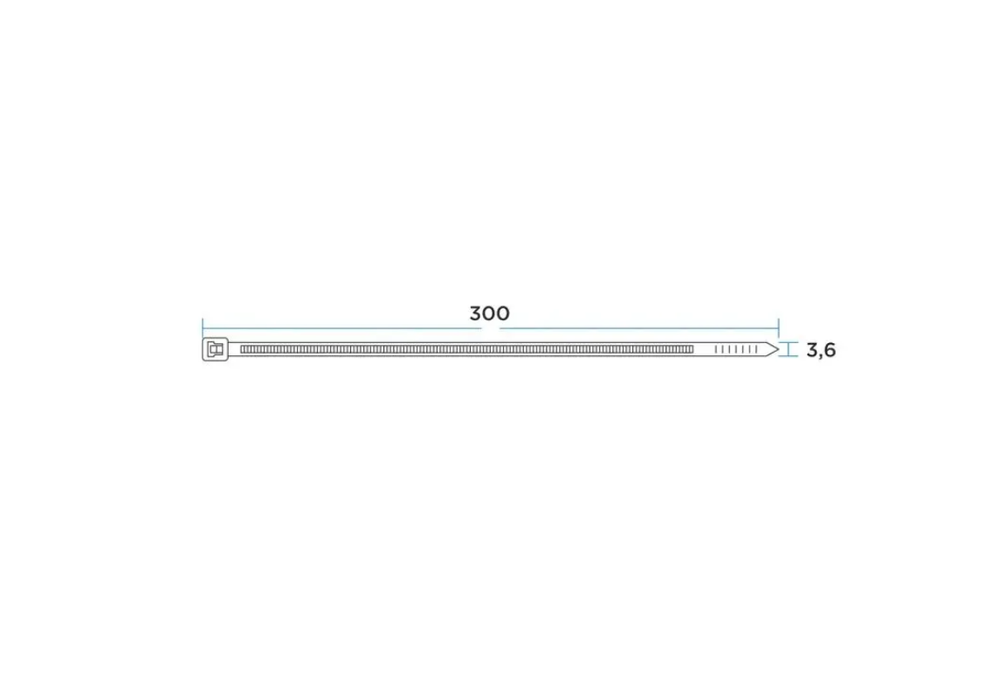 Стяжка (хомут) кабельная нейлоновая 300x3,6мм, черная (100 шт) 87-0301