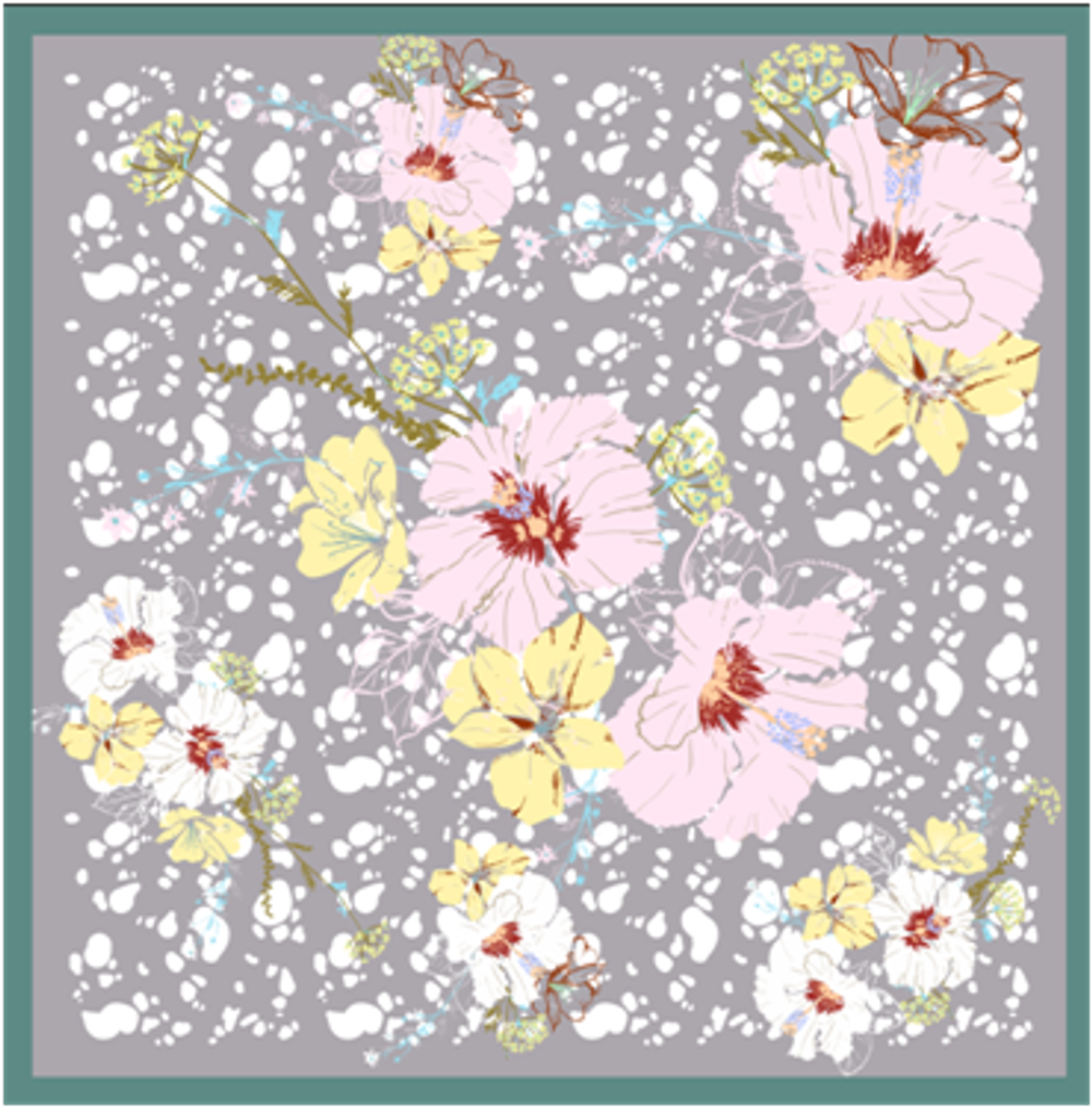 Платок двойной печати 64x64 см AV-AM50602