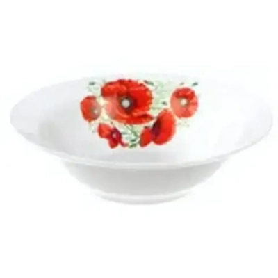 Тарелка фарфоровая суповая 20см 500мл «Маки»