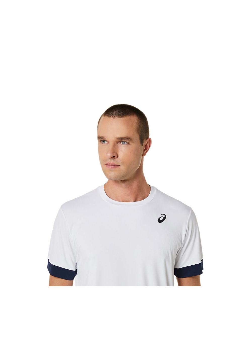 ASICS, MEN COURT SS TOP, CPS , BRILLIANT WHITE/MIDNIGHT, MEN, L