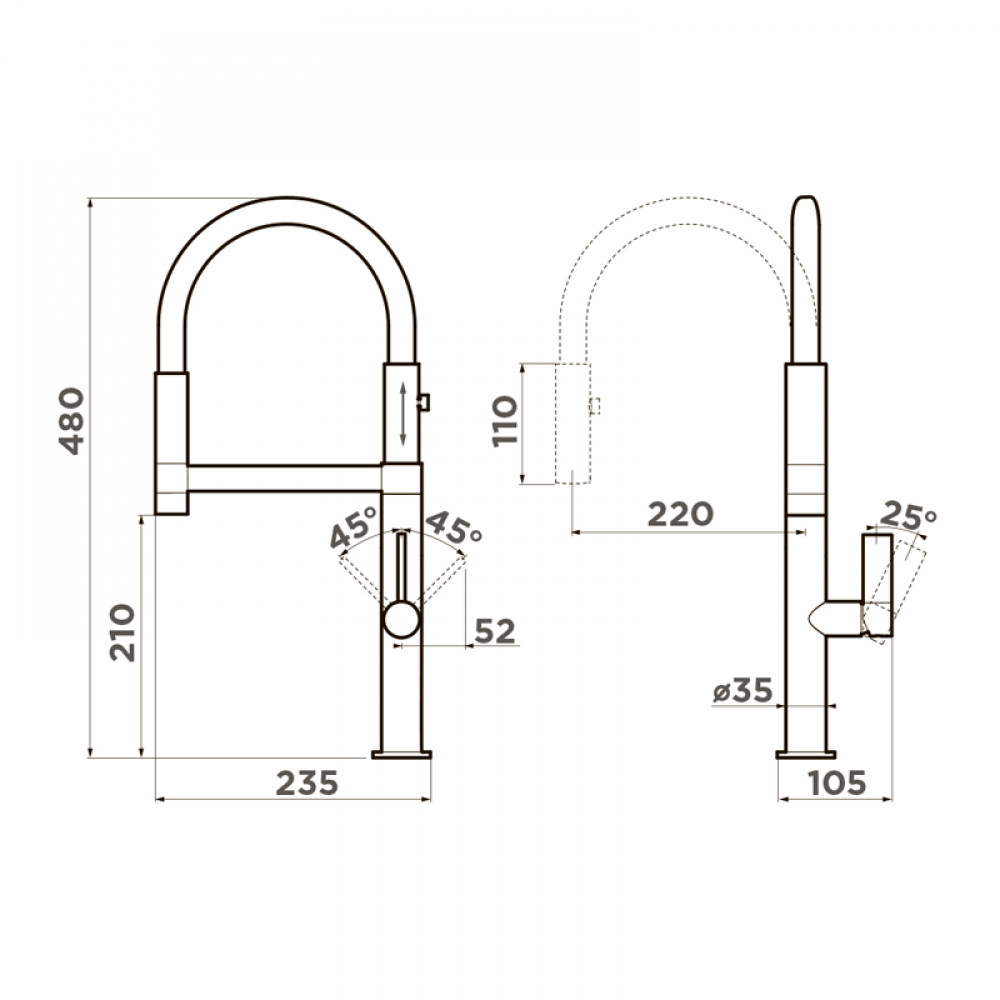 Смеситель Omoikiri Osaka-BN-BL