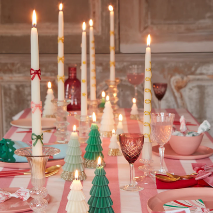 Свечи "Золотые бантики" (28 см) 2 шт.